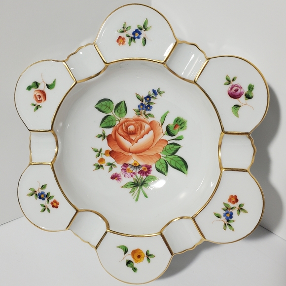 Rare Vintage Pair of Herend Hand Painted Cigar Ashtrays - Picture 7 of 10